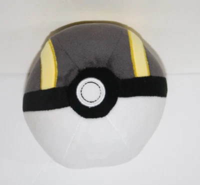 Pokemon Nintendo Ultra Poke Ball 5" Black Yellow White Plush Soft Toy Pokeball - Image 1 of 4