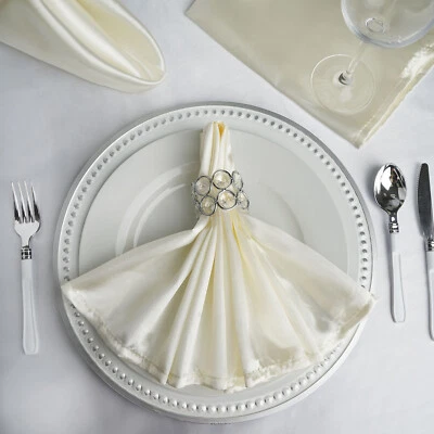 20" Satin NAPKINS Wedding Party Baby Shower Table Supply Decorations Wholesale - Image 1 of 2