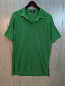 Ralph Lauren Polo Shirt Mens Large Classic Fit Green Pony Pink Golf Casual - Picture 1 of 5