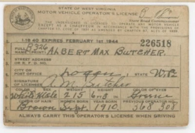 Max Butcher Signed Drivers License JSA LOA Dodgers Phillies Original WV License - Image 1 of 3