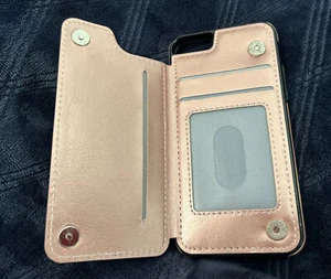 iPhone 6 CASE WALLET, ROSE GOLD, MINT COND.! INCLUDES Pop stand! FREE SHIPPING! - Picture 1 of 5