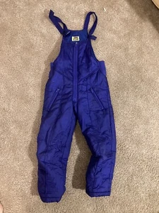 Vintage Casual Club Thermal Bib Overalls Kids Size 8 Purple - Picture 1 of 7