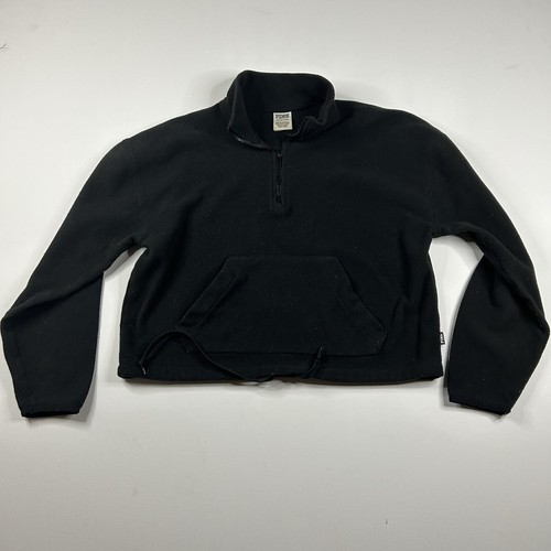 UNDERCOVER Felpa rosa Victoria Secret con cappuccio donna piccola nera ritagliata manica lunga tasca pile