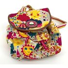Lily Bloom Spring Showers Small Backpack Sunshine Canvas Leather