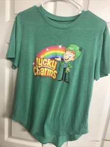 New Men's L Lucky Charms Lucky The Leprechaun Logo Green T-Shirt Tee New - Picture 1 of 3