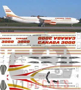V1 Decals Airbus A340-300 Canada 3000 for 1/144 Revell Model Airplane Kit - Bild 1 von 8