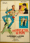 BON VOYAGE DISNEY movie poster 1963 SPANISH EIFFEL TOWER PARIS ART LOVELY!