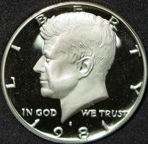 1981-S Type 2 Proof Kennedy Half Dollar Cover