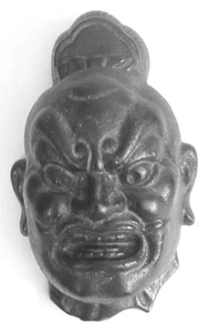 Agyo Noh Wall Art Black Mask Made in Japan Temple Guardian - Picture 1 of 5