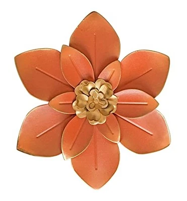 Decoración de arte de pared con flores de metal, escultura floral moderna rústica de 10", envejecida I... Foto 1 de 4