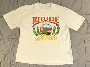 Rhude Island Saint Barts Tshirt Men’s Size XXL Graphic Tee 100% Authentic White! - Picture 1 of 13