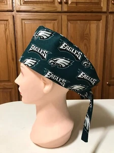 Scrub or Chef Hat Medical Nursing Chemo Skull Cap  Eagles Cotton Fabric #10 - Picture 1 of 5