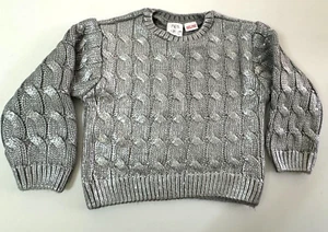 ZARA Kids Sweater Cable Knit Pullover Silver Size 3-4 Years - Picture 1 of 8