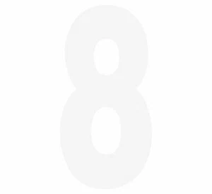 FACTORY EFFEX 8" WHITE #8 PRO NUMBER FOR NUMBER PLATE # FX02-4488 3 PACK - Picture 1 of 4
