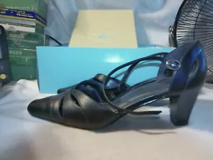 Zapatos de salón Lifestride para mujer Sevell negros punta cuadrada correa al tobillo 7M - Imagen 1 de 6