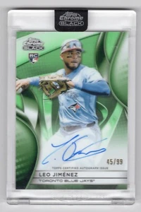 2025 Topps Chrome Black-Auto Leo Jimenez #(AU, RC) Green Refractor /99 - Picture 1 of 2