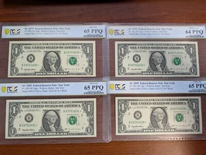 (4) Consecutive $1 1995 ⭐Star Notes⭐ - Fr. 1921-B* - B03751630-3* -  PCGS 65 PPQ - Picture 1 of 9