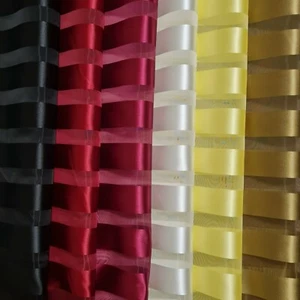 Tela de organza satinada premium a rayas lisa de 55" de ancho ropa, artesanías, cortinas - Imagen 1 de 12