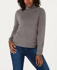 Karen Scott Women's Turtleneck Luxsoft Sweater, Charcoal Heather Gray, Small S - Picture 1 of 1