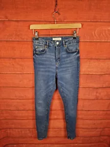 Denim & Co. Pantalones de mezclilla ajustados azul oscuro lavado medio cintura alta talla 10 - Imagen 1 de 4