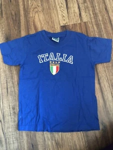 Italia Blue Youth TShirt Size 7/8 - Picture 1 of 3