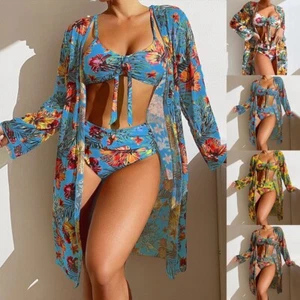 Floral Print High Waisted Bikini for Women Beach Cover Up for Added Elegance - Picture 1 of 54