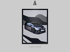 Honda EP3 Type R | Digitally Hand Drawn Automotive Artwork | Framed A3 Poster