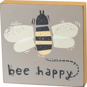 Block Sign - Bee Happy - Picture 1 of 2