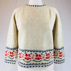 Suéter Nicholas Mosse Damas Pequeño Motivo Flor Nórdico Lino Lana Joan Millar  - Imagen 1 de 8