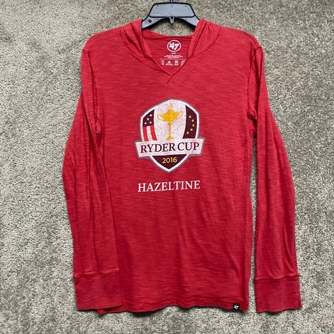 Ryder Cup Shirt Womens Medium Red Long Sleeve Golf Hooded Hazeltine 2016 '47 Cover