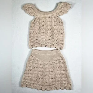 HAUTE HIPPIE Kids Style Crochet Tank and Skirt Matching Set Boho Coastal Size 10 - Picture 1 of 11