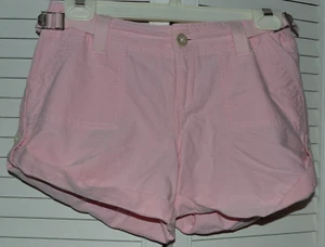 GIRL'S VINTAGE Y2K PINK CUFFED RALPH LAUREN LINEN-LIKE SHORTS 12 - Picture 1 of 4