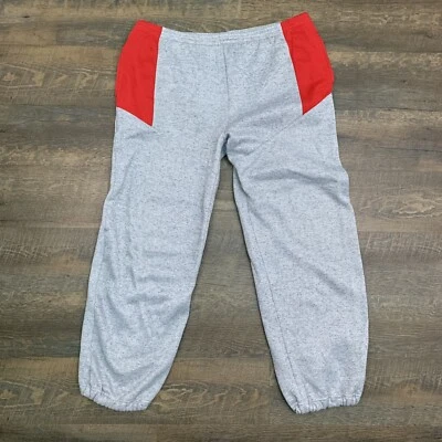 SPALDING - Pantalones deportivos de colección años 80 gris jaspeado y rojo salón gimnasio, para hombre adulto GRANDES Foto 1 de 4