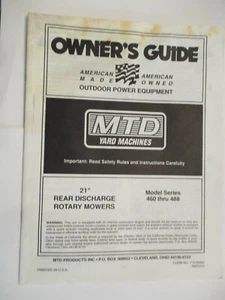 GEBRAUCHT MTD ROTATIONSMÄHER BESITZERANLEITUNG MODELLSERIE 460 BIS 488 - Bild 1 von 1