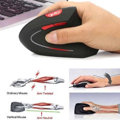 Wireless Mouse Ergonomic Optical 800-2400DPI 2.4G Wrist Healing Vertical Mice - Image 1 of 4