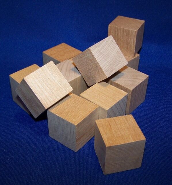 Unfinished Wood Cubes 2-1/2 inch, Pack of 4 Large Wooden Cubes for Wood Blocks Crafts and Decor, by Woodpeckers