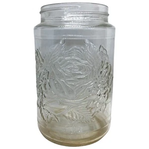Vintage Embossed Roses Clear Glass Jar - Picture 1 of 7