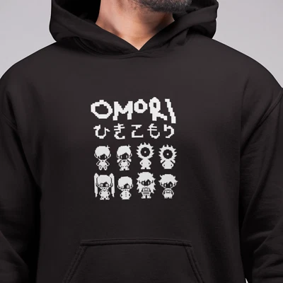 Suéter con capucha negro Omori Pixel - videojuego soleado Foto 1 de 4