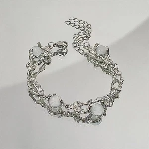 Silver Bead Bracelet with Adjustable Length for Chic For Everyday Style - Picture 1 of 5