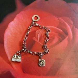 Thomas Sabo Sterling Silver 925 (14.2g) Love & Purse Charm Bracelet 7.5” - Picture 1 of 12