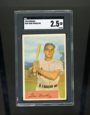 Béisbol Bowman 1954 #209 Gene Woodling SGC 2,5 Yankees de Nueva York Foto 1 de 2