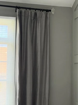 Dos cortinas de seda derecha níquel (50x108) Foto 1 de 4