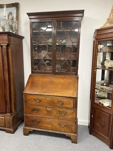 Excellent Solid Mahogany Georgian 18th Century Bureau Bookcase with Glazed Top - Picture 1 of 14