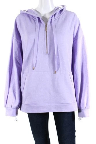 Sudadera con capucha manga larga Lily Pulitzer para mujer de algodón lila media cremallera talla XL Foto 1 de 1