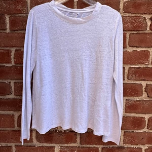 Camiseta de mujer Eileen Fisher $128 de lino orgánico manga larga pequeña pequeña - Imagen 1 de 8