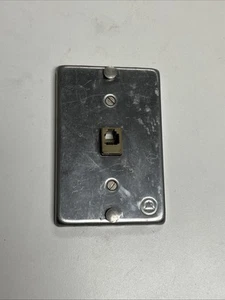 Vintage Bell System Stainless Steel Phone Mounting Phone Jack Outlet Plate Assy - Picture 1 of 6