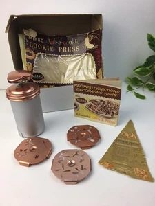 Mirro Dial A Cookie Press Kit 12 Patterns Instruction Manual Recipe Book Vtg - Picture 1 of 9