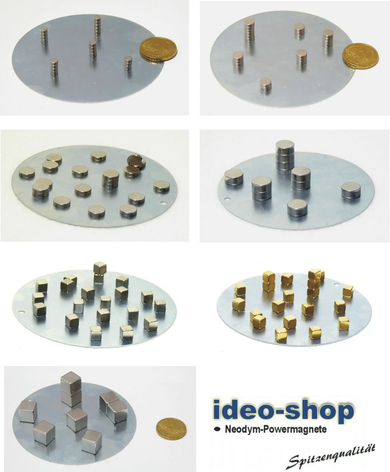 Neodym-Supermagnete - Sets mit runder Metallplatte zum Aufbewahren - Bild 1 von 1