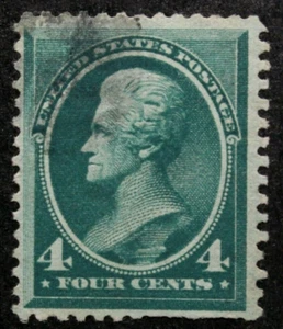 US Stamps Scott #211 ~ JACKSON blue green 4c 1883 GR01 - Picture 1 of 2