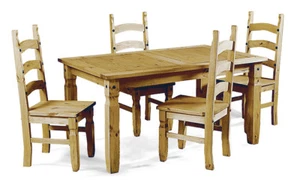 Corona Dining Table and 4 Chairs Small Extending Set Pine by Mercers Furniture®  - Picture 1 of 14